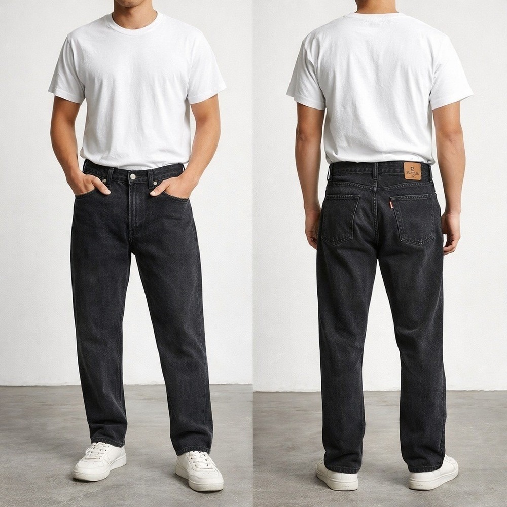 Vintage Levis‎ 550 Relaxed Fit Tapered Leg Orange Tab Black Jeans 32x32 11/1996